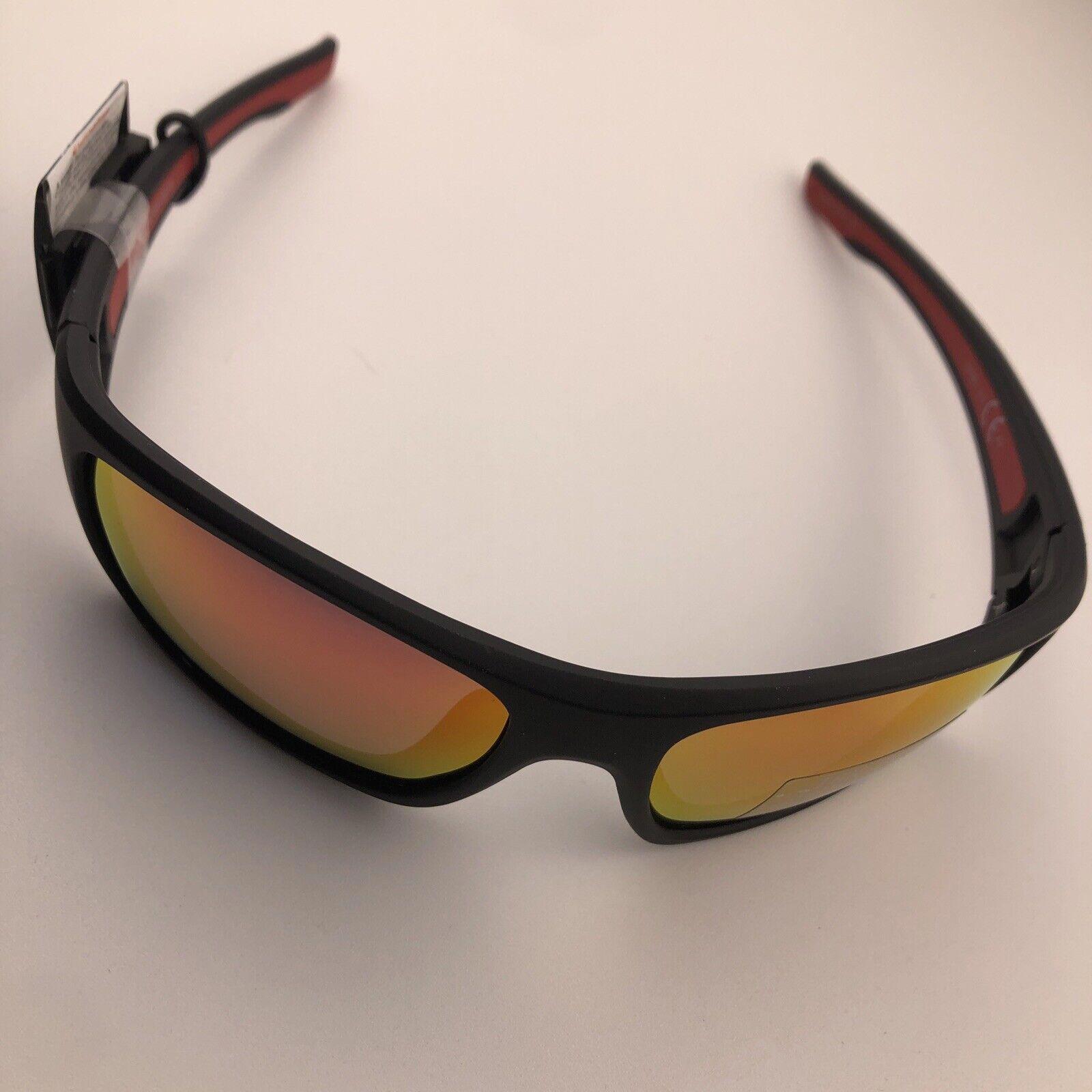 Tek Gear Polarized Lenses 100% Uv Protection Black And Red Rubberized Frame